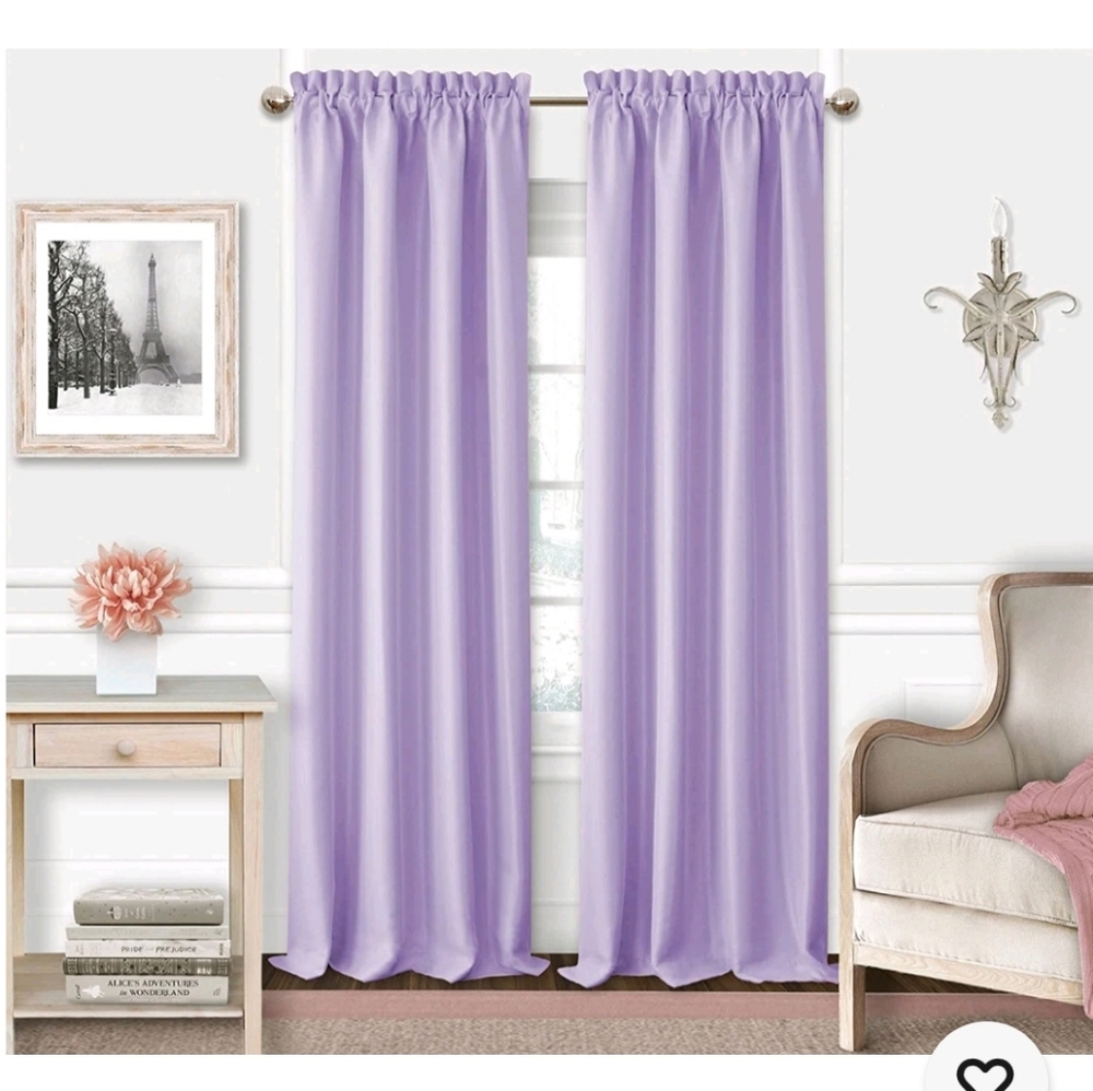 Elrene Adaline One Rod Pocket Window Curtain Panel 52" x 84" Lavender